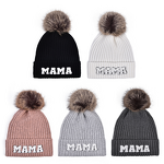 Winter Beanie Hat Manufacturer - Fashion with Pompom Mini Letter Knitted Patches Thickened Parent Child for Cycling