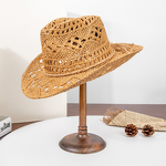 Cowboy Hat Manufacturer - Wholesale Retro Hollow Cowgirl Summer Beach Outdoor Sunshade Straw Handmade Western Paper