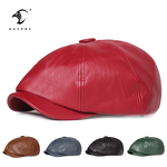 Newsboy Hat Manufacturer - 2025 New British Style Eight Panel Berets PU Leather Casual Retro Renaissance Unisex for Sports