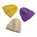 Beanie Caps Manufacturer - 100% Wool Custom Logo Classic Solid Color Winter for Men Women