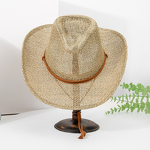 Summer Cowboy Hat Manufacturer - Western for Men Women Seagrass Hollow Breathable Straw Casual Sunshade Vacation