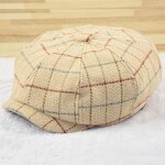 Beret Cap for Men Manufacturer - European American Style Autumn Winter 8-Panel Plaid Newsboy Casual Cycling Big Head