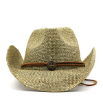 Paper Straw Hat Manufacturer - Adjustable Chin Strap Character Style Metal Logo for Travel Party Outdoor Cowboy Hollow