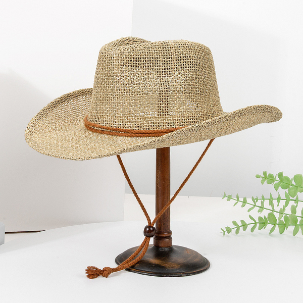 Summer Cowboy Hat Manufacturer - Western for Men Women Seagrass Hollow Breathable Straw Casual Sunshade Vacation