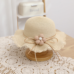 Children's Summer Hat Set Manufacturer - Unisex Striped Panama Fisherman Cute Flower Raffia Straw Sun Protection Two-Piece