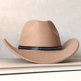 Summer Outdoor Hat Manufacturer - Large Brim Raised Edge Warm Sunshade Felt Casual Cross-Border Imitation Wool Cowboy