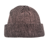 Knit Hats Manufacturer - Custom Logo Striped Acrylic Riding Ear Protection Warm Curly Brimmed Two Toned