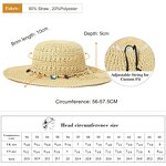 Summer Beach Bucket Hat Manufacturer - Women's Handmade Sequin Embroidery Foldable UV Protection Raffia Straw Ribbon
