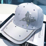 Baseball Cap Manufacturer - Unisex Custom Washed Denim 6-Panel Adjustable Bling Rhinestone Butterfly