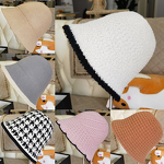 Winter Bucket Hat Manufacturer - Women's Custom Logo Solid Color Handmade Crochet Wool Knit Warm Stylish Fisherman Casual