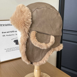 Aviator Hat Manufacturer - Winter Thickened PU Leather with Fleece Lining Cold-Proof Cycling Ear Protection Northeast Style