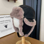 Aviator Hat Manufacturer - Winter Thickened PU Leather with Fleece Lining Cold-Proof Cycling Ear Protection Northeast Style