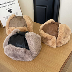 Aviator Hat Manufacturer - Winter Thickened PU Leather with Fleece Lining Cold-Proof Cycling Ear Protection Northeast Style