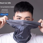 Motorcycle Face Mask Manufacturer - Custom Logo Cooling Ice Silk Polyester Unisex Bandana Scarf Ear Loop Anti-UV Summer