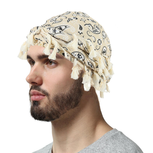 Turban for Men Manufacturer - Cashew Tassels Braid Head Wraps Satin Lined Halo Durag Hijab
