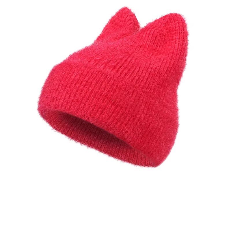 Winter Beanie Manufacturer - 2025 Chic Women's Cuff Cute Cat Ear Design Solid Color Hand Embroidered 3D for Travel