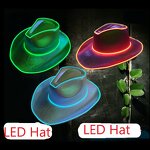LED Cowgirl Hat Manufacturer - High Quality Neon Fun Party Disco Sparkly Glitter Space for Travel Casual Cycling Ski