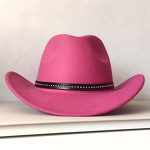 Summer Outdoor Hat Manufacturer - Large Brim Raised Edge Warm Sunshade Felt Casual Cross-Border Imitation Wool Cowboy