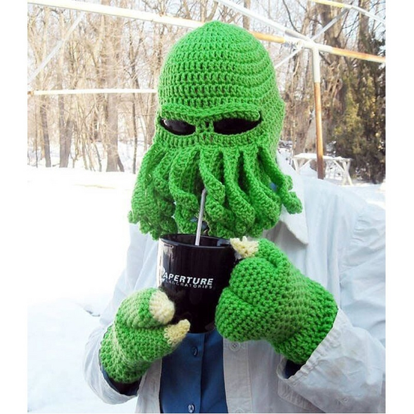 Knitted Hat Manufacturer - Halloween Octopus Beard Funny Hand Embroidery 100% Acrylic Warm Bean for Adult