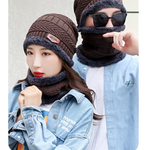 Winter Hat Set Manufacturer - Soft Thicken Wool Ski Men Women Warm Hats Neck Warm Kitted for Men Beanie