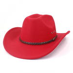 Cowboy Hat Manufacturer - Wholesale Vintage Imitation Wool Felt Roll Wide Brim PU Ribbon Custom Logo Mexican Fedora