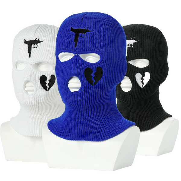Balaclava Manufacturer - Embroidered Full Face Cover Knitted Winter Beanie Hats with Unique Style