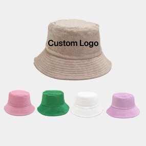 Bucket Hat Manufacturer - Custom Embroidered Logo Adult Fishing Terry Cloth Bowling for Beach Summer Travel