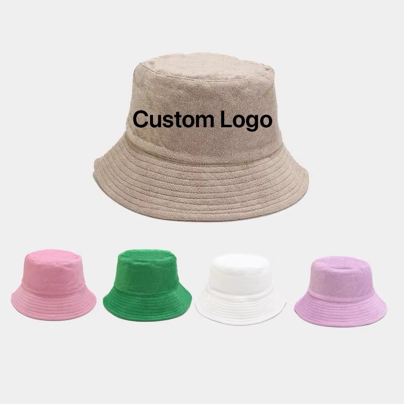 Bucket Hat Manufacturer - Custom Embroidered Logo Adult Fishing Terry Cloth Bowling for Beach Summer Travel