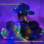 Western Cowboy Hat Manufacturer - LED Lights Sequin Embroidery for Halloween Mardi Gras Carnival Cosplay Party Unisex