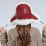 Winter Aviator Hat Manufacturer - Women's Warm Russian Trooper Cap Cartoon Leaf Faux Fur Trapper Wholesale for Cycling