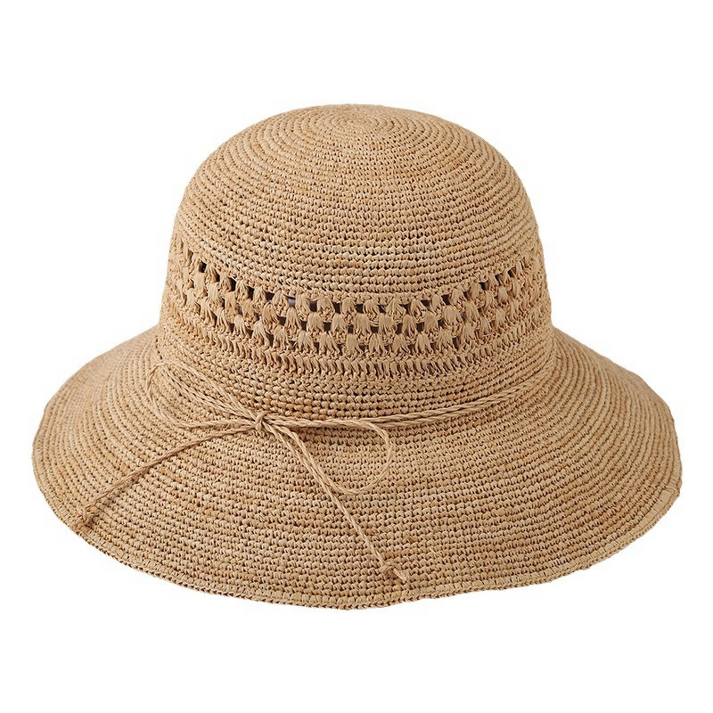 Bucket Hat Manufacturer - Factory Supply Wholesale Striped Raffia Straw Floppy with Crochet Design for Unisex Beach