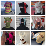Balaclava Hat Manufacturer - Hot Selling Handmade Crochet Knitted Custom Winter Warm Halloween Funny Devil Horn for Sports