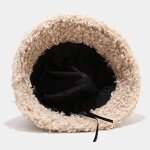 Winter Bucket Hat Manufacturer - Luxury Teddy Faux Fur Soft Warm Stylish Hand-Drawn Argyle Cartoon Casual Party Cycling