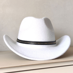 Summer Outdoor Hat Manufacturer - Large Brim Raised Edge Warm Sunshade Felt Casual Cross-Border Imitation Wool Cowboy