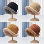 Winter Hat Manufacturer - Wholesale High Quality Thicken Fleece Lined Fisherman Plush Cap Woman Faux Fur Bucket