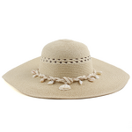 Women's Cowboy Hat Manufacturer - Designer Wide Conch Shell Decorated Raffia Woven Straw Casual Summer Paper