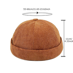 Corduroy Hat Manufacturer - Autumn and Winter Trendy Men's Small Round Brimless Skullcap Fashionable Landlord
