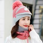 Winter Hat Scarf Set Manufacturer - New Knitted Windproof Warm Face Mask with Breathing Valve Fascinator for Ladies