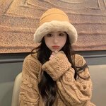 Winter Hat Manufacturer - Wholesale High Quality Thicken Fleece Lined Fisherman Plush Cap Woman Faux Fur Bucket