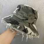 Bucket Hat Manufacturer - Camouflage Pattern Fisherman's Outdoor Windproof Large Eaves Rough Edges Sun Protection