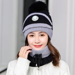 Winter Hat Scarf Set Manufacturer - New Knitted Windproof Warm Face Mask with Breathing Valve Fascinator for Ladies