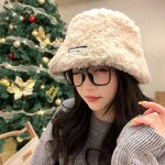 Fisherman's Hat Manufacturer - Autumn Winter New Fashion Adjustable White Fluffy Female Plus Velvet Warm Short Eaves