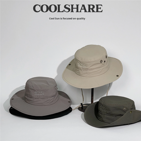 Bucket Hat Manufacturer - Custom Summer Outdoor Fast Dry Embroidered Logo Fisherman Style with Strings