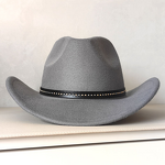 Summer Outdoor Hat Manufacturer - Large Brim Raised Edge Warm Sunshade Felt Casual Cross-Border Imitation Wool Cowboy
