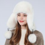 Winter Aviator Hat Manufacturer - Women's Warm Russian Trooper Cap Cartoon Leaf Faux Fur Trapper Wholesale for Cycling