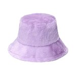 Winter Bucket Hat Manufacturer - OEM High Quality Solid Color Fluffy Faux Fur Casual Cycling Party Travel Daily Use