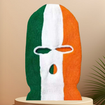 Balaclava Manufacturer - Irish Flag Knitted Green-White-Orange Three-Colour Striped Face Mask with Digital Printing