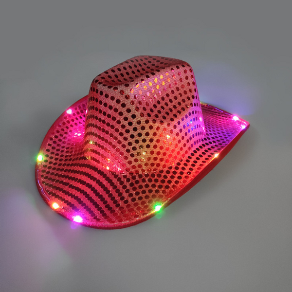 Western Cowboy Hat Manufacturer - LED Lights Sequin Embroidery for Halloween Mardi Gras Carnival Cosplay Party Unisex