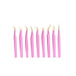 Eyelash Tweezers Factory - High Quality Pink Slanted