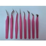 Eyelash Tweezers Factory - High Quality Pink Slanted